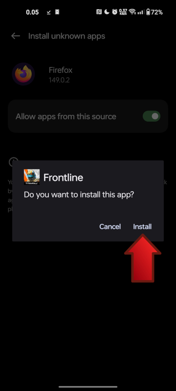 Hit install